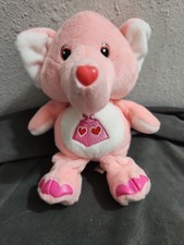 2002 Play Along Care Bears Cousins Lotsa Heart Elephant 8" Pink Plush