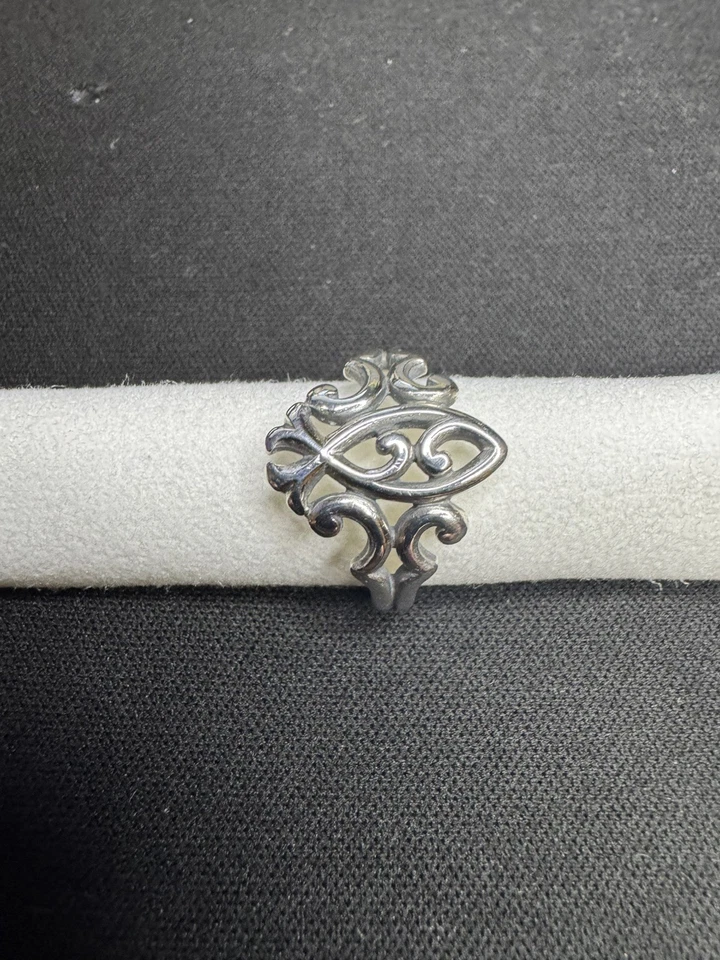 Anel James Avery aposentado Ichthus Eternity tamanho 9 e anel trançado tamanho 5.5, 0,925 - Imagem 3 de 4