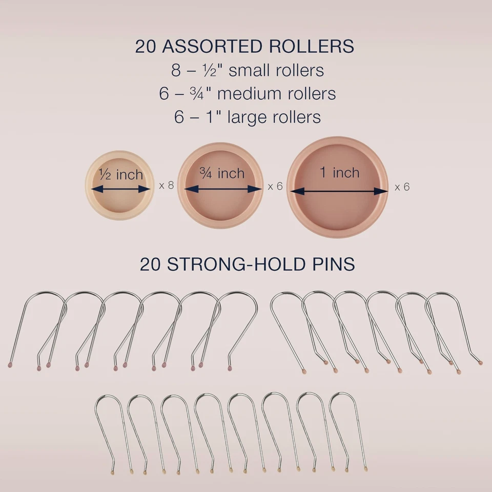 Juego de rodillos calientes compactos Conair Juego de 20 rodillos para cabello para hermosos rizos Foto 2 de 4