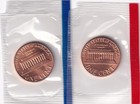 1985 P & D Lincoln Memorial Penny 1c 2Coins Set Mint in Cello #2025 — photo 2