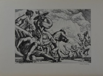 Aspects of Suburban Life Polo Spill by Paul Cadmus Vintage Art 1930's Art Print