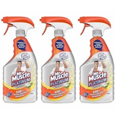 3 x Mr Muscle  Platinum Kitchen Cleaner Spray Citrus 750ML