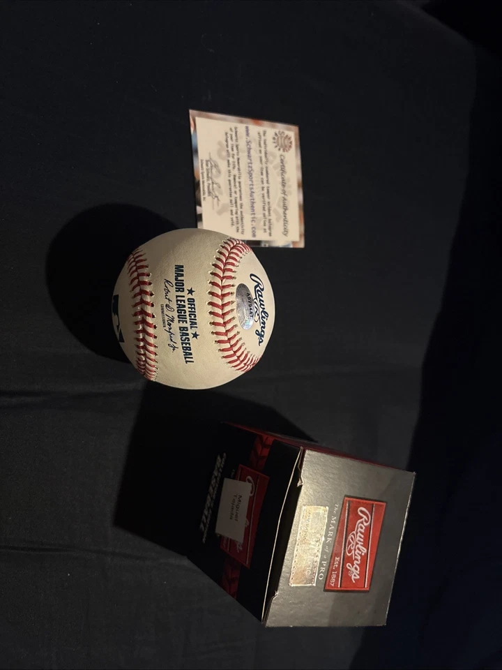 *2002 MVP* Miguel Tejada Firmado Autografiado Rawlings Béisbol Atletismo Oakland Foto 2 de 2