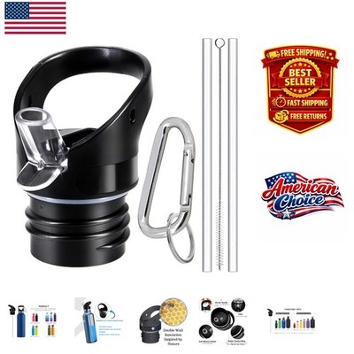 Double Wall Insulation Straw Lid for Hydro Flask | Black, Multi-Compatible