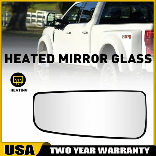 Left Driver Side Glass Mirror For Heated Ford Super F250 Duty F350 2017-2022