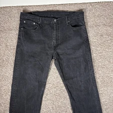 Levis Jeans Mens 38x32 Black 569 Loose Dark Wash Denim Pants Work