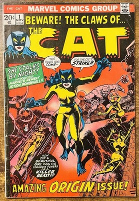 THE CAT 1 MARIE SEVERIN COVER 1ST APP GREER GRANT THAT BECOMES TIGRA MARVEL 1972