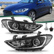 For 2017-2018 Hyundai Elantra Projector Headlights Assembly Left+Right w/Bulbs