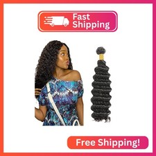 1B Deep Wave Bundles Human Hair 16 Inch Natural Black Deep Curly Bundle Human Ha