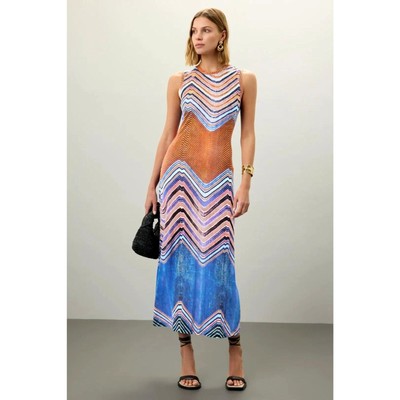 Ulla Johnson Orla Striped Lyocell Jersey Midi Dress In Blue Medium 