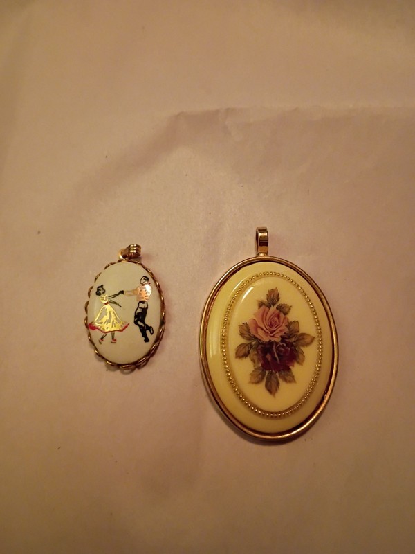 Floral Enamel Pendant And Dancing Enamel Pendant