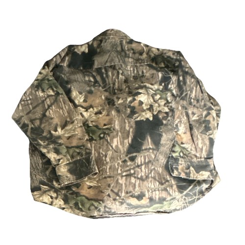Camicia UOMO Wolf Mountain mimetica con bottoni davanti manica lunga XL marrone verde - Foto 3 di 4