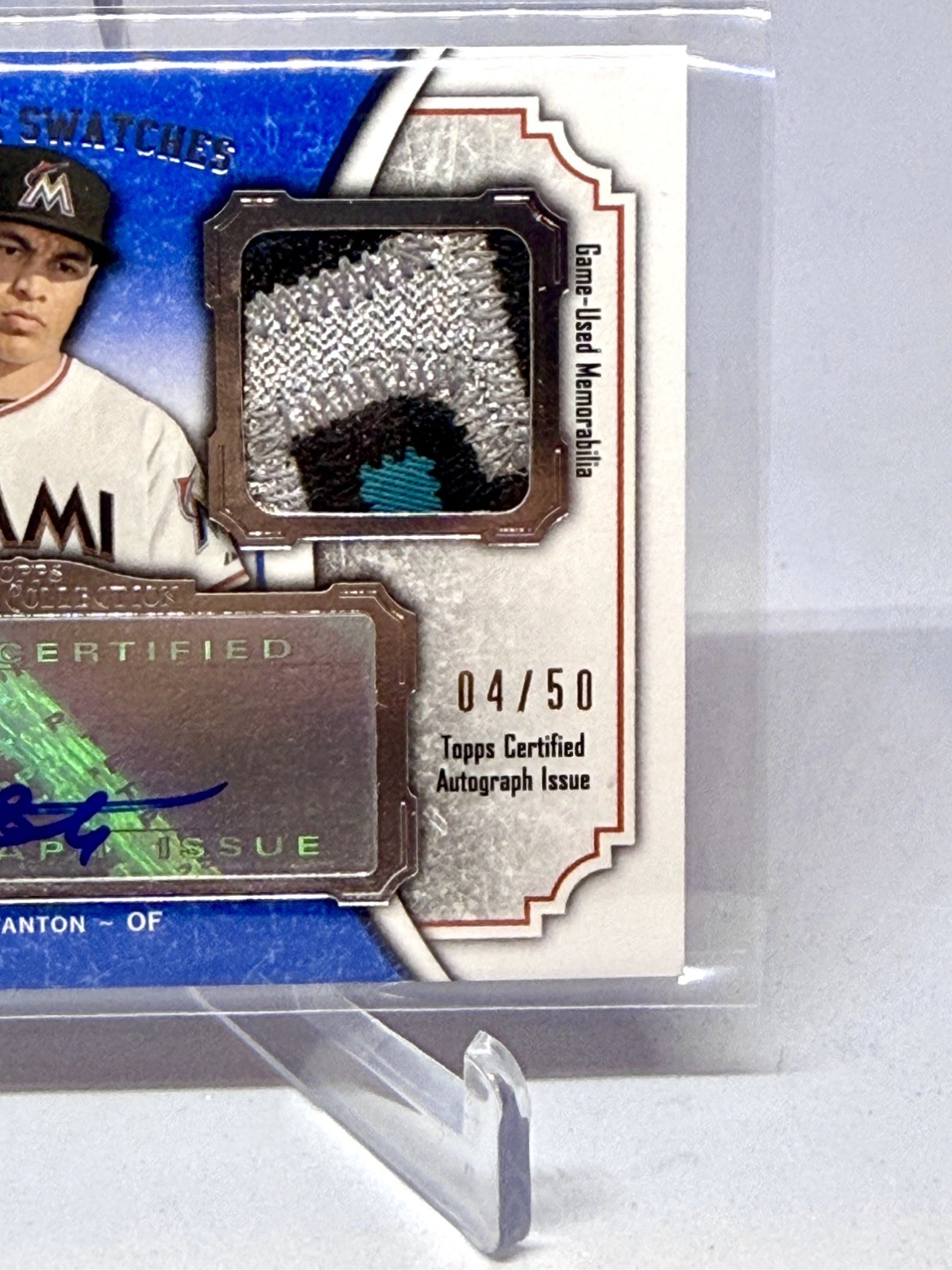 Mike Giancarlo Stanton 2012 Museum Collection Sepia Patch Auto 04/50  #SSADR-MS view 5