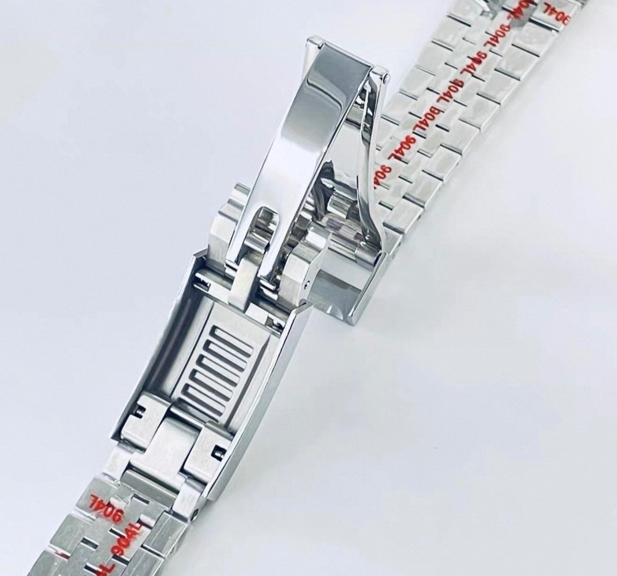 Bracciale Orologio Presidenziale Argento Acciaio Inox - Chiusura Glide Lock 20cm