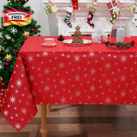Homaxy Tischdecke Weihnachten Abwaschbar 80X80Cm Rote Weihnachtstischdecke Mit W