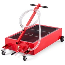Low Profile Oil Drain Pan, 20 Gallon Capacity, Rolling Oil Drain Pan Manual Pump