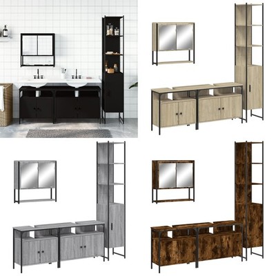 Badmöbel Set Spiegelschrank Unterschrank Badschrank Hochschrank 4-tlg. DE