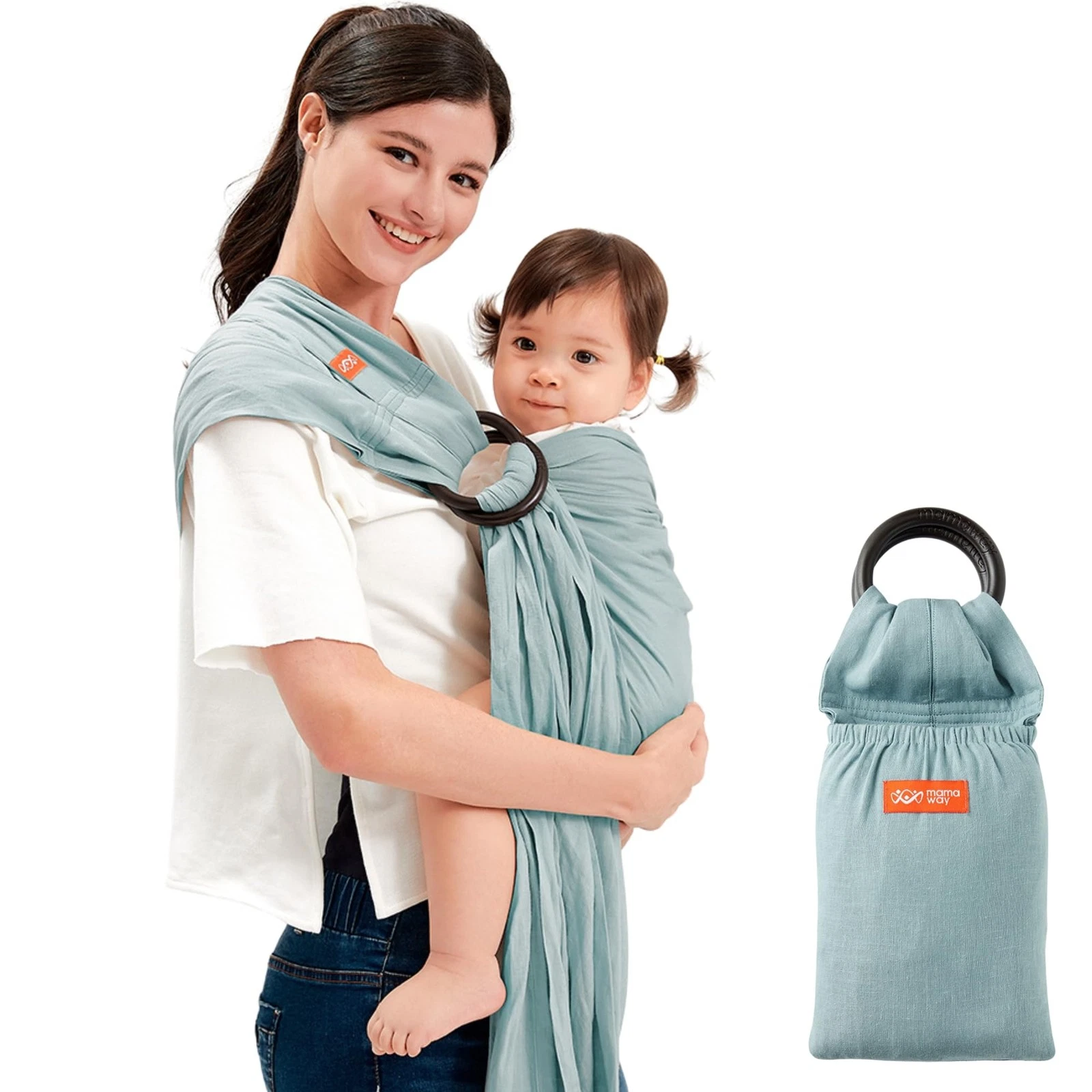 Mamaway Baby Ring Sling Carrier - Newborn and Toddler Sling Supports up to 16...