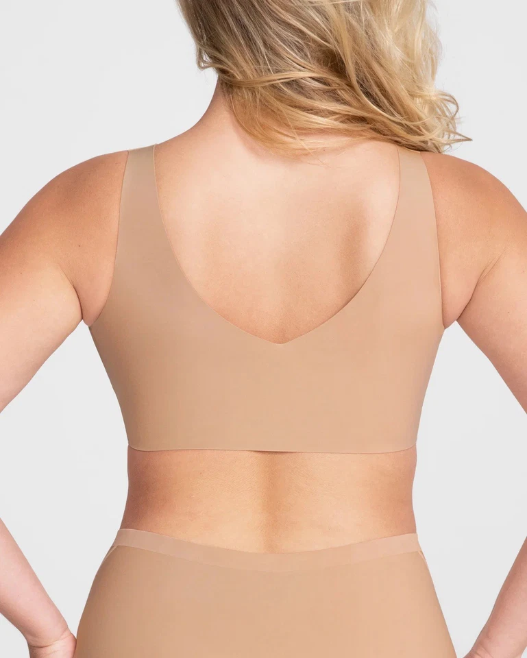 HONEYLOVE V Neck Bra Sand Beige Wireless 1X Seamless Padded (removable) - Image 3 of 4