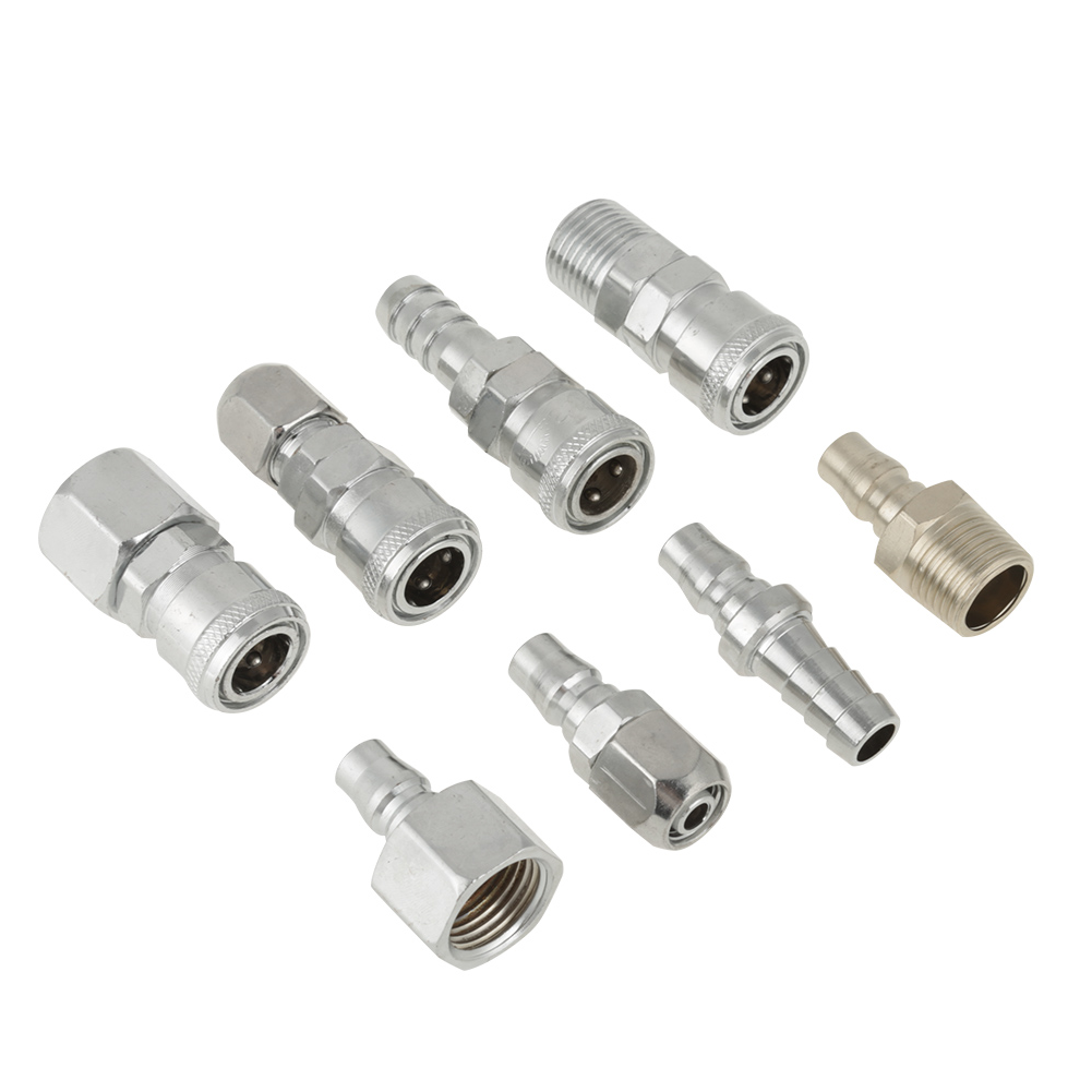 8PCS Air Compressor Hose Connector Durable Quick Couplers For Pneumatic Tools