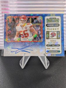 2022 Contenders George Karlaftis Blue Showcase Variation Auto #159 Chiefs RC KC