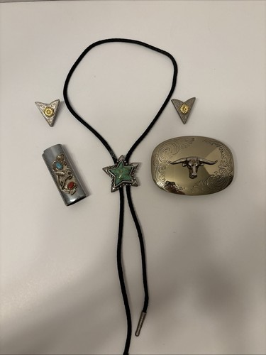 Men’s 5 Piece Southwest Style Tex Mex Cowboy Western Wear Accessories