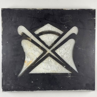 Antique Odd Fellows Shepherd Crooks Glass Window Sign Fraternal Lodge Folk Art