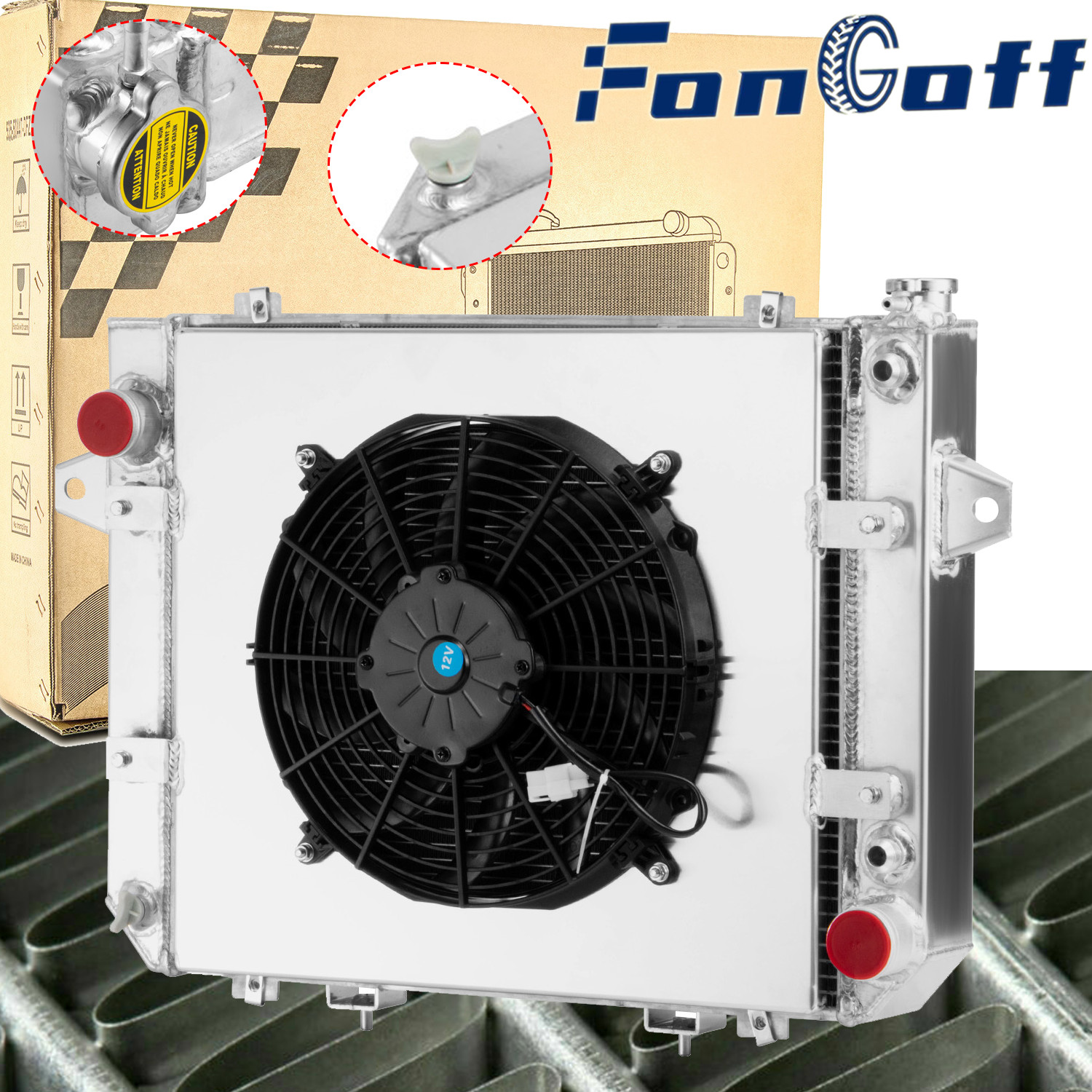 4 Row Radiator Shroud Fan For 2012-ON Doosan Daewoo Forklift G20P-5 GM 3.0L LP