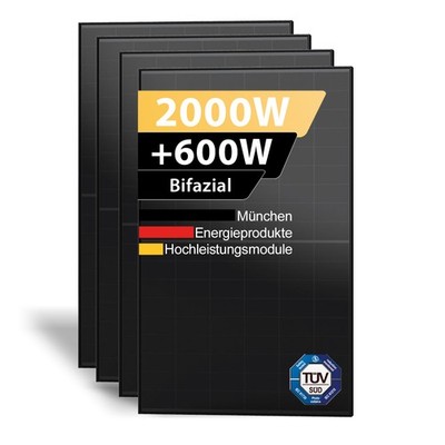 MünchenEnergieprodukte 2000W Bifazial Solarmodul Black N-Type TOPCon PV Modul