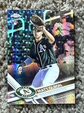 2017 Topps Chrome Matt Olson #98 Prism Refractor Rookie Card Athletics (RC). rookie card picture