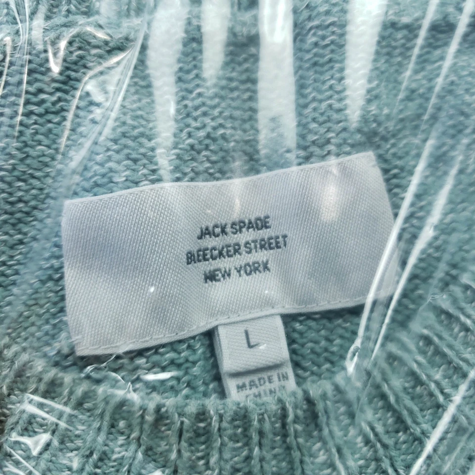 Jack Spade Men's Cotton Linen Crewneck Pullover Sweater Minimalist Green Large - Image 3 of 4