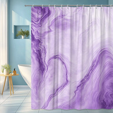 Stylish Purple Marble Shower Curtain for Modern Bathroom Decor