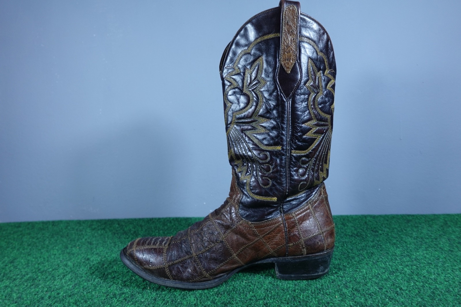 CORRAL Ostrich Patchwork Brown Western Cowboy Boo… - image 2