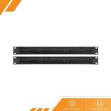 2 x Brush Cable Manager 1U 19" Horizontal Rack Mount Management Strips Panel