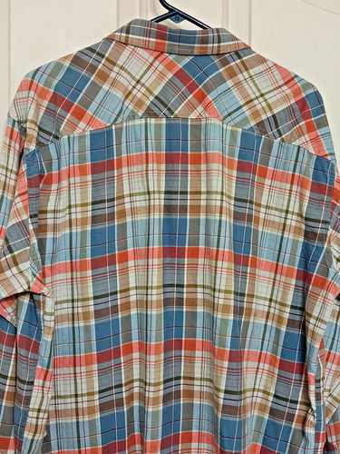 Camisa Patagonia Franela a Cuadros Bolsillos Abotonados Azul Óxido Algodón Orgánico XL - Imagen 5 de 6