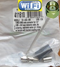 TIMES  EZ-240-SM SMA Male PLUG Crimp Straight Connector for LMR240 RF USA MADE