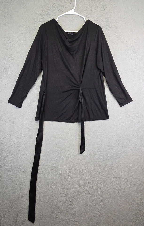 Anne Klein Top Womens Plus 1X Tie Front Cowl Neck Formal Business Preppy - image 3 of 4