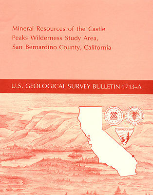 Near Cima, Calif, UNTAPPED GOLD DEPOSITS, Castle Peaks, RARE report, big sep map