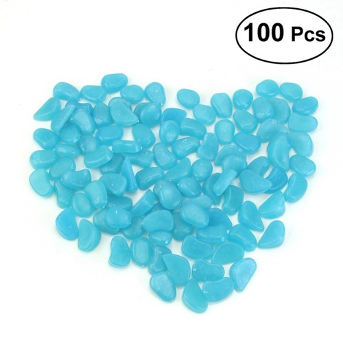 100 Pcs Luminous Stone Garden Pebbles Glowing Aquarium Decorations