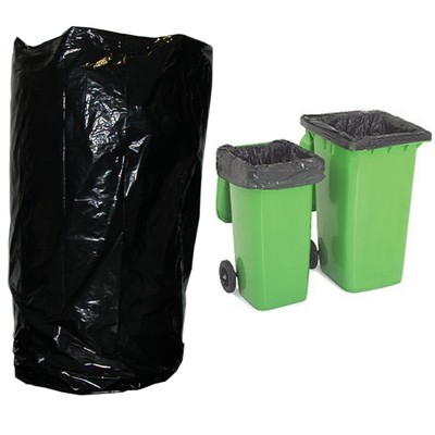 Wheelie Bin Liner x 100 Black Polythene Refuse Rubbish sacks