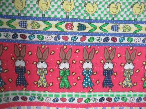 The Whole Country Caboodle Easter Blessings Bunny Chick Eggs Stripe Cotton 1YD - Picture 5 of 10