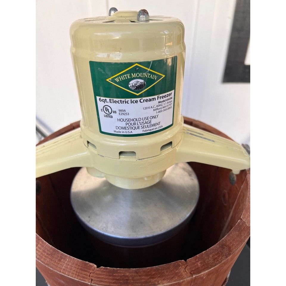 Vintage White Mountain 6 QT Ice Cream Maker F69206 Electric old