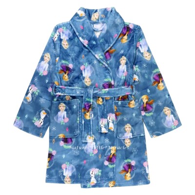 $40 DISNEY Girl's Frozen Robe Bathrobe Elsa Anna Pajama Cover Up Size 8 Princess