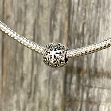 Snowflake Winter Snow Holiday Silver European Charm Bead fit bracelet