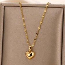 FREE SHIPPING Stainless Steel heart Necklace for Women Trendy Lip Chain Simple