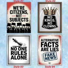 No Kings in America Protest Sign Bundle, Posters for Rallies, Marches, Political