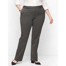 NWT Talbots Womens Petite Size 14 14P Dark Gray Barely Bootcut Trouser Pants NEW