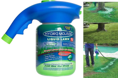 Liquid Lawn Kit I Grass Seed Blend I Covers 100 Sq Ft I Easy Hose Application