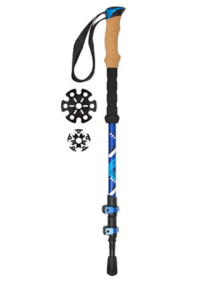       Wanderstock ABBAY 63-135 cm Verstellbar Kork/EVA Griff  Powerlock-System 