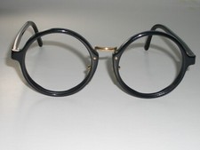 VINTAGE B L RAY BAN W0924 BLACK ROUND MODERNIST SUNGLASSES/EYEGLASS FRAMES ONLY